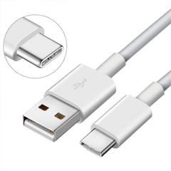 USB Type-C Fast Charger Data Sync Cord USB-A to USB-C Cable (White)